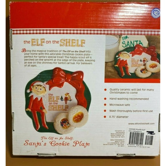 Elf on a Shelf Cookie Plate Ceramic in Box Collectible Holiday Christmas G302 - Picture 7 of 7